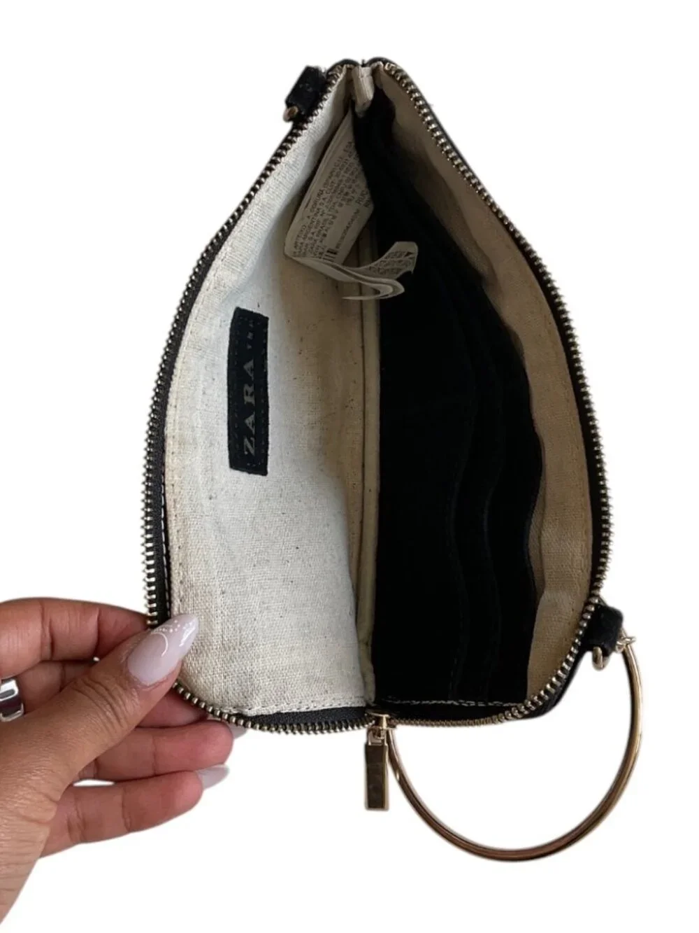 Zara Black Suede Clutch Wristlet Minimalist Clutch